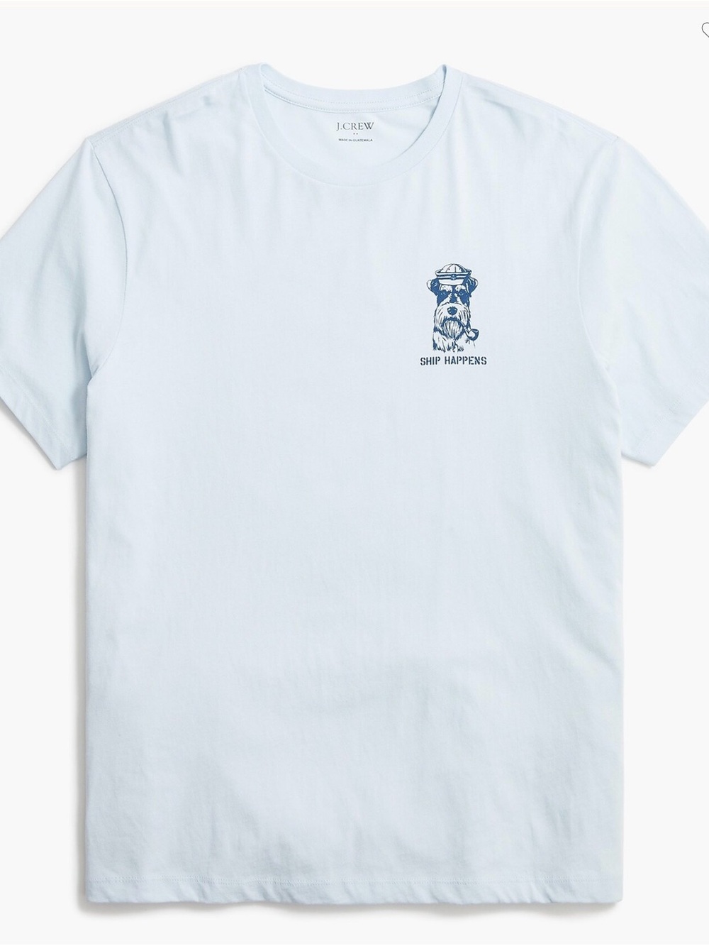 NWT - J Crew Light Blue Graphic 'Ship Happens' Tee with Navy Print